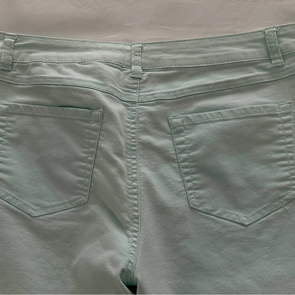 Mint Green Cotton Blend Pants - Picture 5 of 7